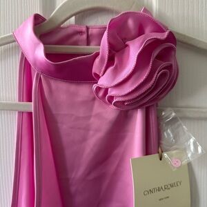 Cynthia Rowley Pink Blouse with Floral Detail